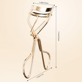 SAWKIT Pro Eyelash Curler – No Pinching, Hypoallergenic Rubber Pad for Perfect Curves, Painless & Gentle, Fits All Eye Types – Compact Travel-Friendly Design with Case (Gold)