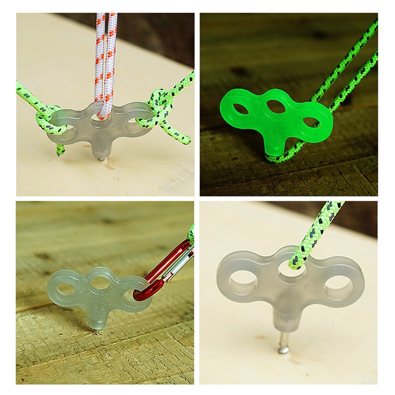 Outdoor Luminous Tent Stakes Stainless Steel Screw Ground Anchors Peg