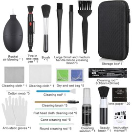 70 en 1 Kit de Limpieza de cámaras, soplador de Aire, Pluma de Limpieza, Tela de Limpieza, Cepillo, etc. para la Limpieza de cámaras Digitales, computadoras, teléfonos móviles