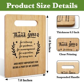 ZIIUFRN Thank You Gifts for Women Men, Thank You for Listening Inspiration Cooking Board, Coworkers Appreciation Gifts, Cutting Board Set-A01