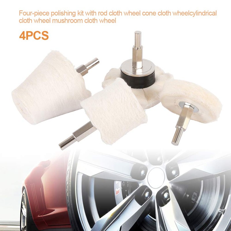 4pcs Polishing Buffing Pad Buffing Wheel Drill Kit Mop Cone