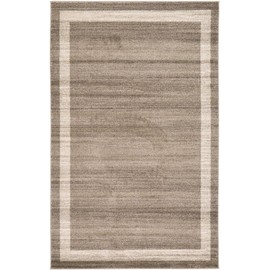 Unique Loom Del Mar Collection Contemporary Transitional Light Brown Area Rug (5' 0 x 8' 0)