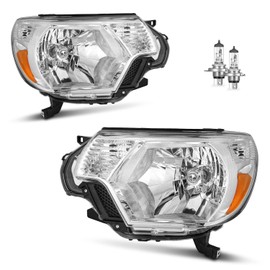 Vizotae Headlights Assembly for 2012-2015 Toyota Tacoma Halogen Headlamp Replacement, High/Low Beam W/Bulbs, Driver & Passenger Side