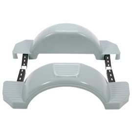 ‎ECOTRIC Set of 2 Single Axle Trailer Fenders 13" Wheels Tire Skirt Boat (Gray)