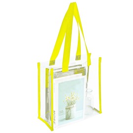 Zakata Pool Bag, Plastic Bag, Tote Bag, Transparent, 9.8 x 9.8 x 3.9 inches (25 x 25 x 10 cm), Fashionable, Waterproof, Beach Bag, Slippers, Cosmetics, Beach Bag, Bathing Suit, Storage for Change of