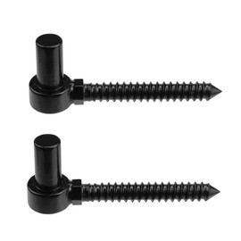 Antrader One-Piece Molding Chain Link Lag Screw Hinge,Stainless Steel Gate Hinges for Farm Wooden Fences,Black,2Pcs