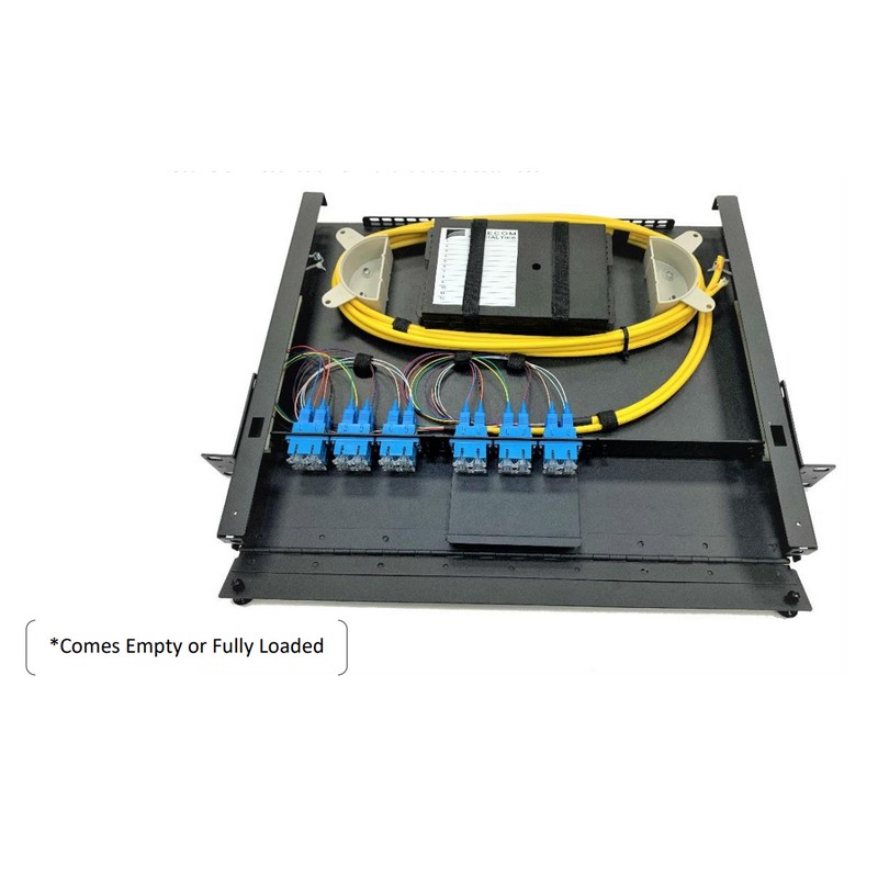 Telecom Specialties Fiber Optic 1RU Rack Mount Patch Panel Enclosure