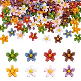 HOBBIESAY 160Pcs 8 Colors Mini Resin Daisy Flowers Dollhouse Micro Landscaping Miniature Flowers Dollhouse Mini Things for Women DIY Fairy Garden Decoration Crafts 0.3x0.28x0.1 Inch