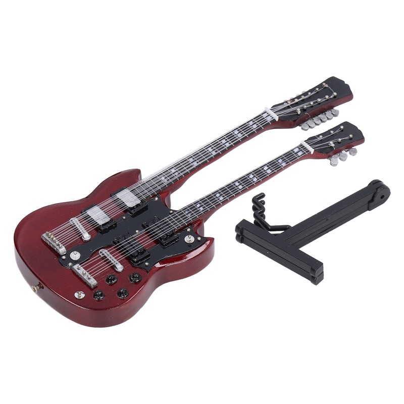 Wooden Miniature Guitar Elegant Mini Electric Guitar Musical Instrument Model