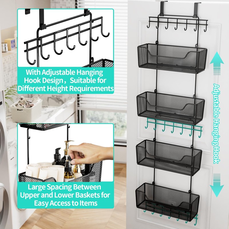 HapiRm Over The Door Organizer - Hanging Door Organizer with