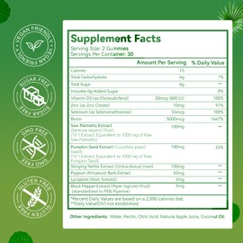 Saw Palmetto Gummies for Men, Saw Palmetto Supplement with Pumpkin Seed Oil