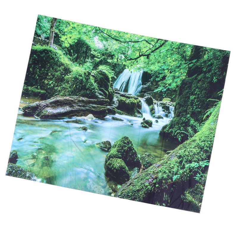 Forest Stream Scenery Tapestry Background Wall Hanging Decorative Blanket for