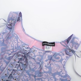 SCARLET DARKNESS Women's Steampunk Corset Vest Plain Lace-Up Medieval Bodice, Purple Jacquard