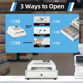 BAIODNB POS System 48 Keys Cash Register for Small Business,Electronic Cash Register,POS System Casher Register with Money Clips Thermal Printing Machine,Cash Register for Industries of Retail Shop