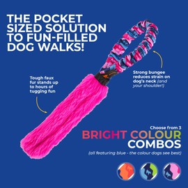 Tug-E-Nuff Pocket Fauxtastic | Durable Bungee Tug Toy for Dogs | Ideal for Interactive Dog Training and Dogs of all Ages | Made of Durable Faux Fur and Comes in 3 Vibrant Colours | 33cm (13inches)