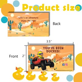 Duck Tags, You've Been Ducked, Duck Duck Tags, Ducking Tags, Duck Ducking Game Card Tags for Ducking, 50Pack 3.5 x 2Inch Card Size, 50 Rubber Bands (Desert-Yellow)
