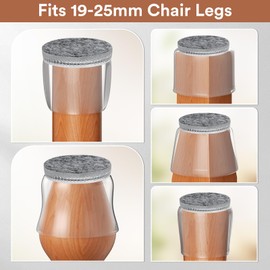 Euqvunn 18pcs Chair Leg Floor Protectors, Floor Protectors for Furniture Legs, Stool Leg Covers with Wrapped Felt, Furniture Feet Pads Chair Leg Caps for Protecting Floors from Scratches, Fit:19-25mm
