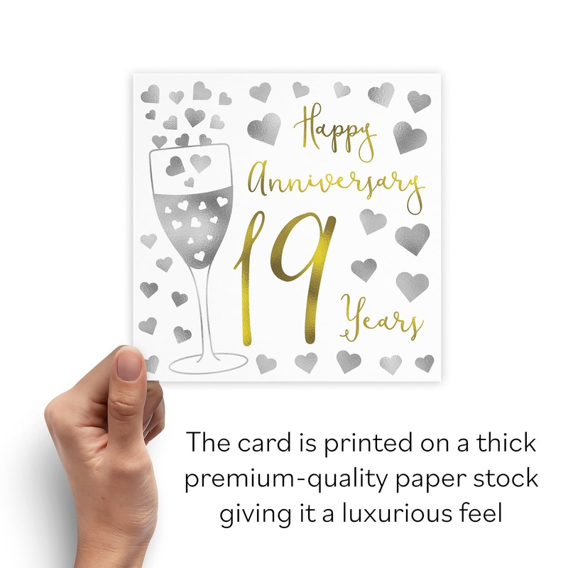 Hunts England - 19th Wedding Anniversary Card - Happy Anniversary