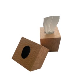 Wood México Wood Kit 2 Kleeneras Caja de Pañuelos , Forma de Cubo, Madera 100% Natural Nogal, Encino y Encino Negro Con Hermosa Veta, Práctica y Elegante, material de alta calidad, capacidad 60 pañuelos desechables (Encino)