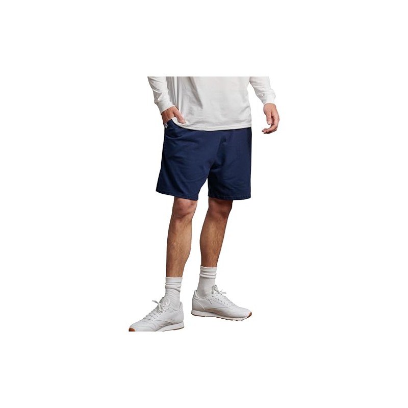 Russell Athletic Men's Cotton Performance Baseline Short, Navy, XXX-Large (US