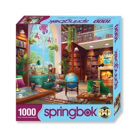 Springbok's 1000 Piece Jigsaw Puzzle The Library - Made in USA - Unique Cut Pieces