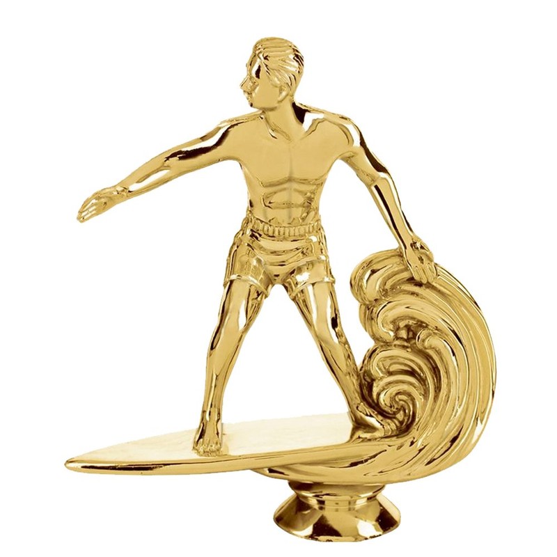 6" Gold Surfing Trophies - Custom Male Surfer Trophy Award