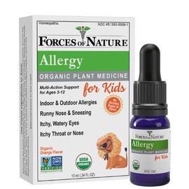 Forces of Nature Kids Allergy Relief, Organic Homeopathic Medicine, Immune Support & Multi Symptom for Ages 3-12, Indoor & Outdoor Allergies, Itchy Eyes, Runny Nose, Sinus Pressure, Non Drowsy