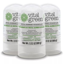 Vital Green Desodorante Piedra Cristal Alumbre 3 Pack Vital Green