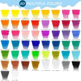 KALOUR Premium Colored Pencils for Adult Coloring Book,Set of 50 Colors,Zipper Slot Pencil Case,with Sharpener,Soft Core,Ideal for Layering Blending,for Artists Beginners Kids