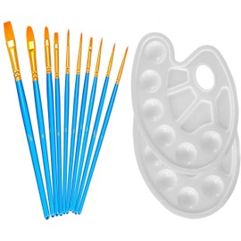 YXQSED-10 Künstlerpinsel,Premium Nylon Pinsel für Aquarell, Acryl & Ölgemälde für Anfänger,2 Stück Kunststoff Paletten