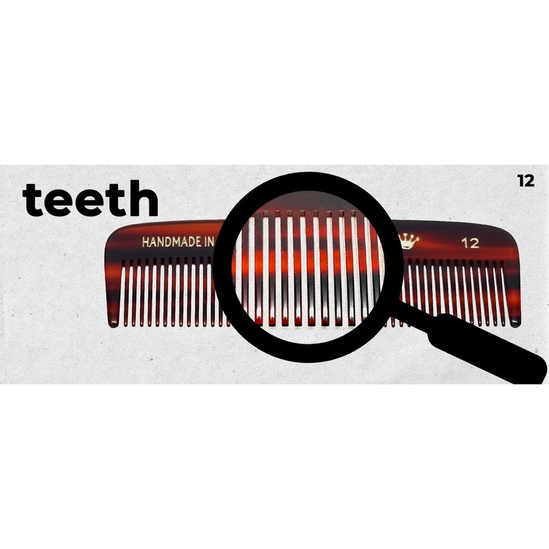 Speert #12 Handmade Narrow Tooth Comb Tortoise Havana Acetate Fine