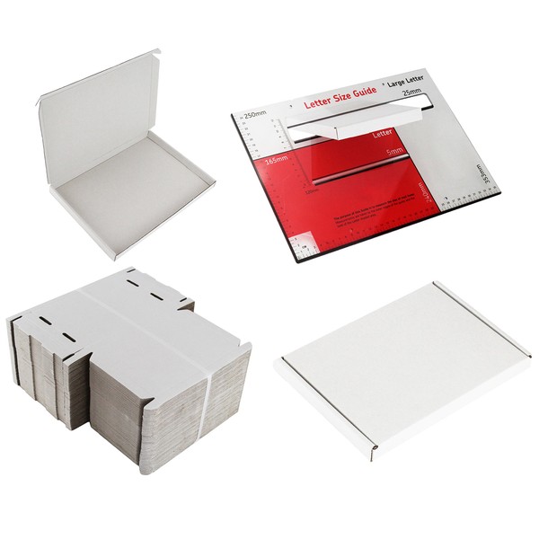 MEG4TEC 20 Pack White Cardboard Shipping Boxes C5 A5 PIP