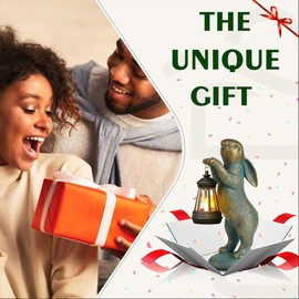 SUIOPPYUW Solar Garden Ornaments Outdoor Sale Large Bunny Figurines Decoration Outdoor Garden Statues Bunny Figurines Decorations