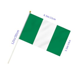 10 PCS Handheld Nigeria Flag,8.5×5.5 Inch Hand Held Mini Nigerian Flags Banner For Indoor Outdoor Parade Waving The Tlag and Shouting