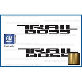 Decal Mods Trail Boss Replacement Decal Sticker for Chevy Silverado die-Cut (2019-2024) Bed Side 1500 2500 HD (Set of 2) Metallic Gold - CGOLD
