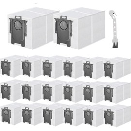 20 Pack QRevo Dust Bags with Cleaning Brush, Replacement for Roborock QV 35A, Qrevo S5V, Saros 10/10R, Z70, Curv/Curvx, Q Revo S/Pro/Plus/MaxV/Edge/ S5X/ S5A, S8 MaxV/Max Ultra Robot Vacuum Cleaner