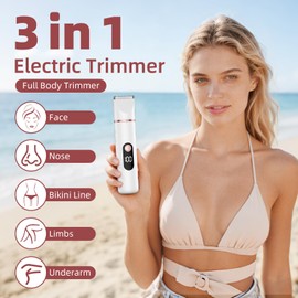 Rasoio elettrico indolore per bikini da donna, rasoio elettrico indolore, rimozione dei peli del viso liscio, rasoio per peli del corpo per gambe e ascelle