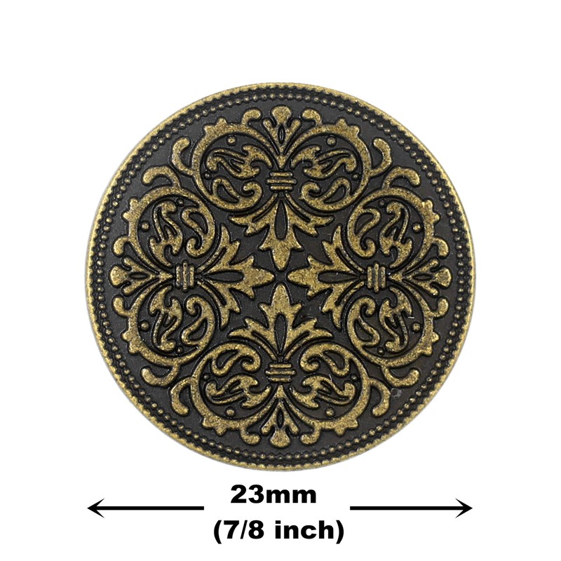 Bezelry 12 botones de vástago de metal mandala. 23 mm.