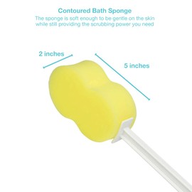 Sammons Preston Long Scrub Sponges, 22.5" Long Handled Washer and Scrubber Tool with Polyfoam Contour Sponge, Bath and Shower Cleaning Aid, Extended Reacher for Limited Range of Motion