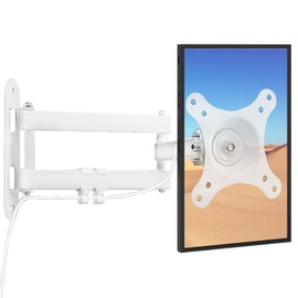 Nuyoah TV Monitor Wall Mount Rotation Swivel and Tilt Extension for Most 13-32 Inch TV Screens, TV Mount Brackets with Articulating Arms VESA 100x100mm up to 33lbs, White