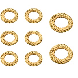 Pack of 12 Napkin Rings Wooden Natural Sonwaha Napkin Rings Vintage Oak for Hotel Wedding Birthday Christmas Party Table Dining Table Decoration Napkin Rings Wood Rustic Round (Yellow-Brown, 12)