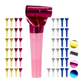 Relaxdays 50 x Party Blushes Children's Birthday Party Pack Noisemaker Blowing Knuckle Assorted Colours