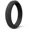 4mm Matte Black Brushed Silicone Ciassical Simple Plain Stackable Wedding