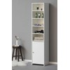Basicwise Tall Freestanding Bathroom Laundry Storage Organizer Cabinet Linen Tower,