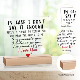 Funnli Gifts for Couples, Engraved Acrylic Plaque Anniversary Wedding Gifts for Her or Him, Desk Decor Sign Romantic Gift, I Love You Presents for Her Girlfriend or Boyfriend (Couple)