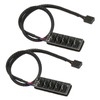 2Pcs PWM Fan Hub 5 Way 4Pin 13.8in Cable Length