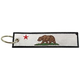 Luso Aviation California Flag Key Chain, 100% Embroidered