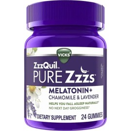 Vicks Pure Zzzz Sleep Melatonina Chamomilla Lavanda 24 Gomas                                                                                          