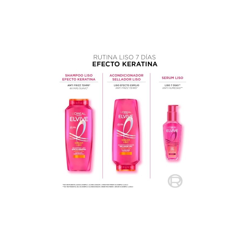 LOréal Paris Dream Liso Shampoo 680ml Acondicionador 680ml Serum Capilar