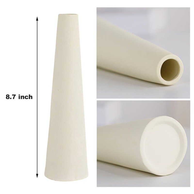 8 Inches Beige Ceramic Vase Single Stem Vase Small Bud